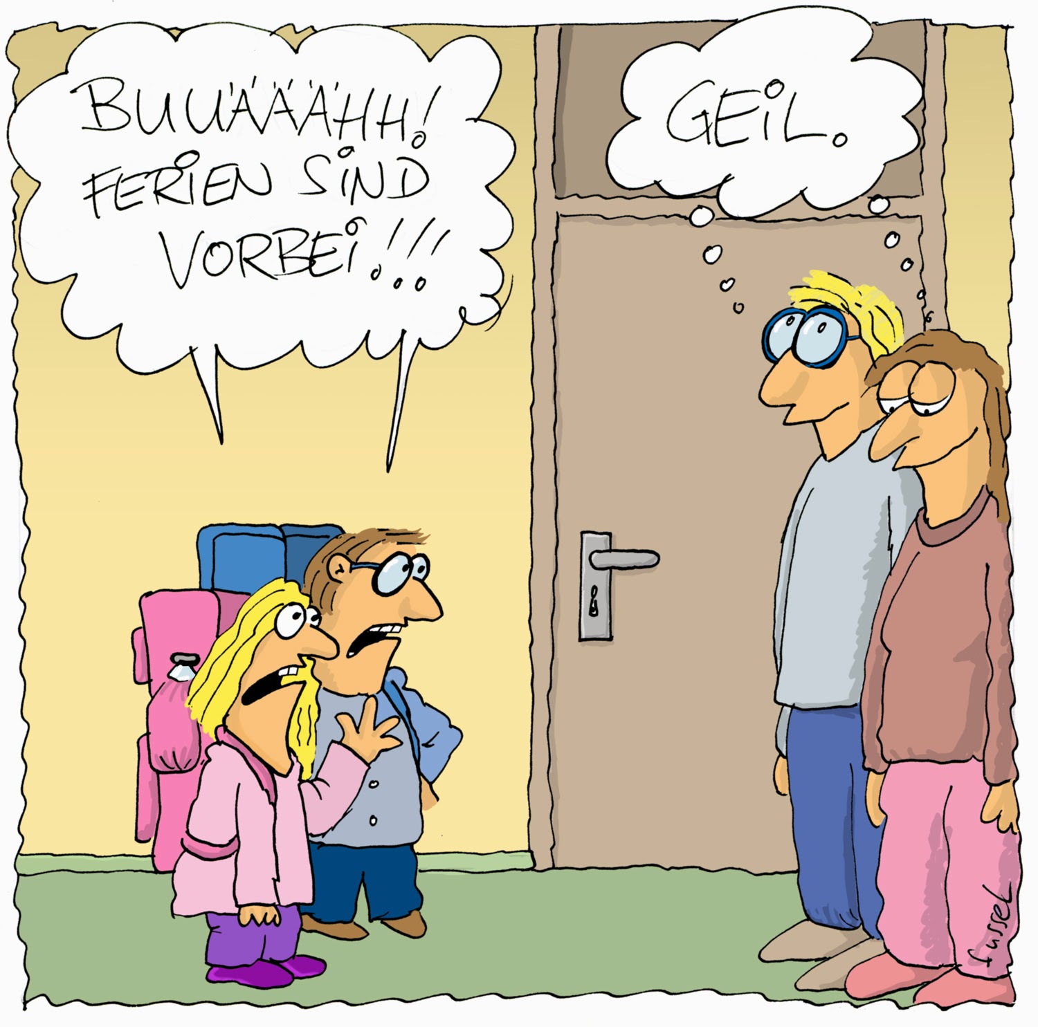Fussel Cartoons Ferienende Fussel Cartoons Ferienende