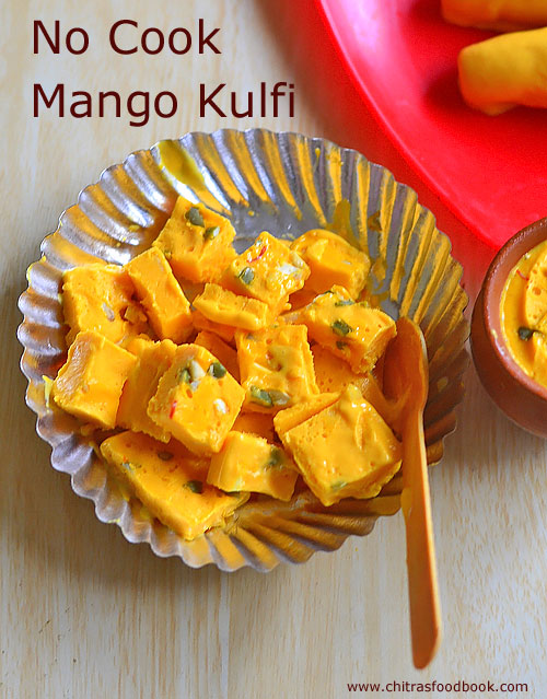 Mango kulfi with condensed milk