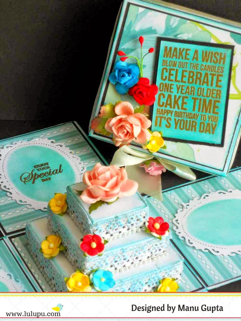 Lulupu - The Craft Lounge: Explosion Box with a 3D cake : Tutorial