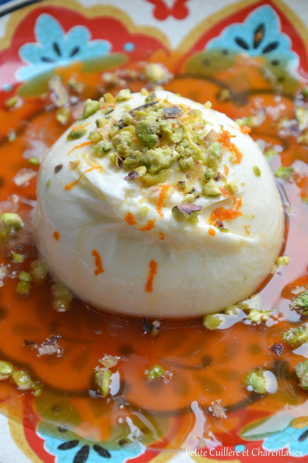 Petite Cuillère et Charentaises Fromage en dessert... Burrata, Orange