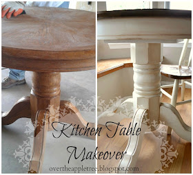 DIY kitchen table makeover by Over The Apple Tree