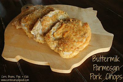 Buttermilk Parmesan Pork Chops - a juicy, flavorful recipe for anytime of the year #dairymonth