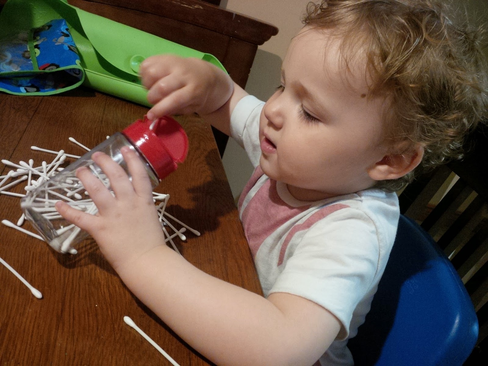 Baby and Me: Simple Toddler Activity- Q Tip Drop