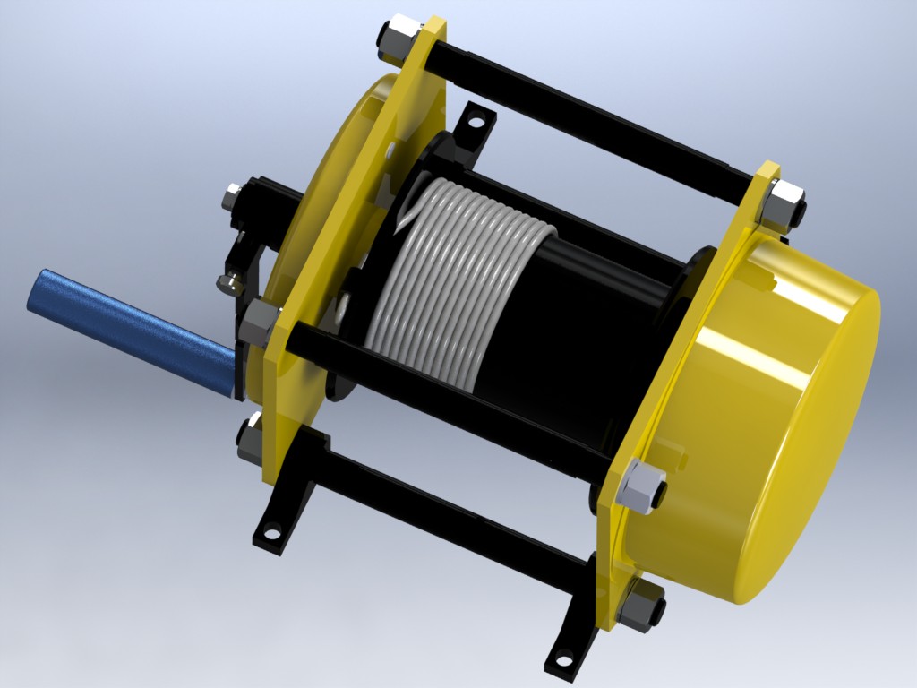 Hand winch, capacity 500 kg Download free 3D cad models 100112