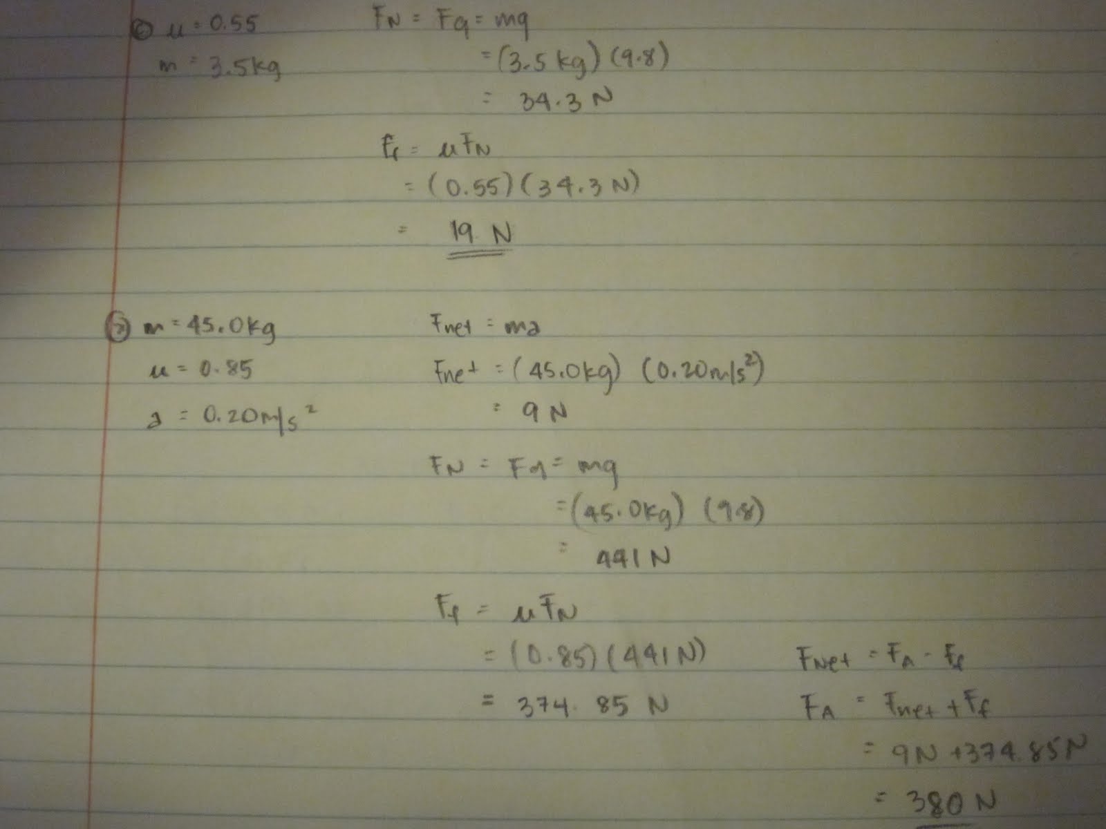 Physics1202-2010: Dynamics Worksheet