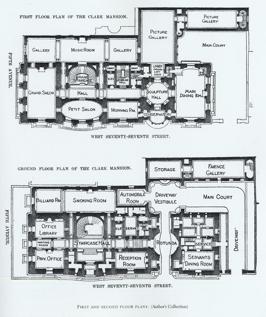 Mansion Floor Plans William A. Clark House, New York