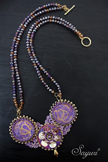 Rhinestone paper necklace