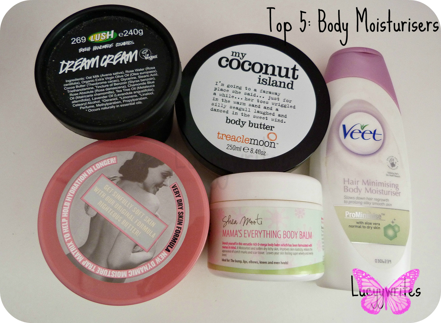 Top 5 // Body Moisturisers Lucyy Writes
