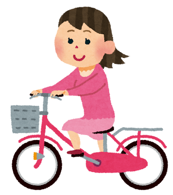 自転車に乗る女性のイラスト