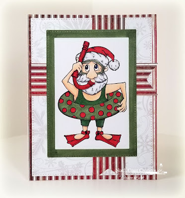 North Coast Creations Stamp: Swimming Santa, Our Daily Bread Designs Paper Collection: Christmas 2013, Our Daily Bread Designs Custom Dies: Pierced Rectangles, Rectangles, Pennant Flags