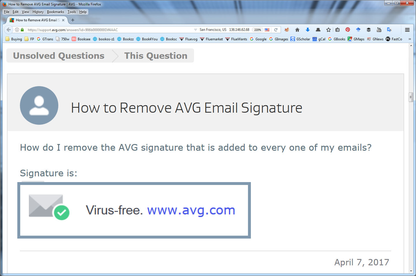 avg email signature