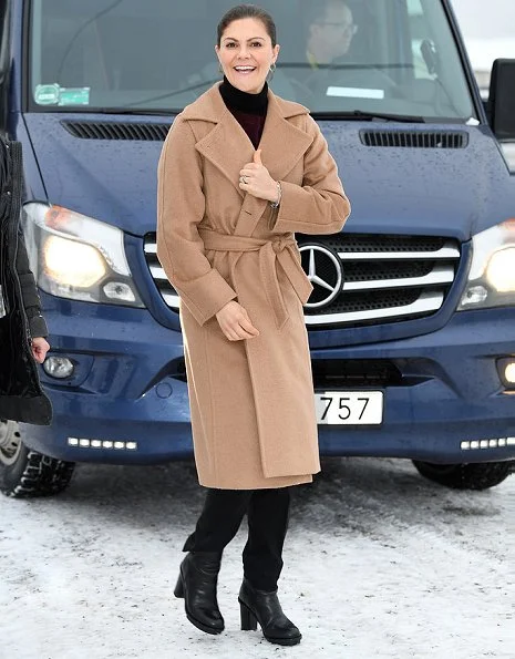 Crown Princess Victoria wore Max Mara Manuela belted camel hair coat. Meghan Markle wore the same coat