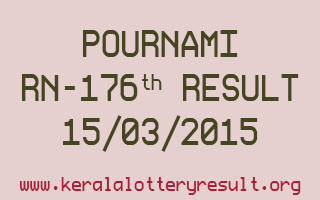 POURNAMI RN 176 Lottery Result 15-3-2015