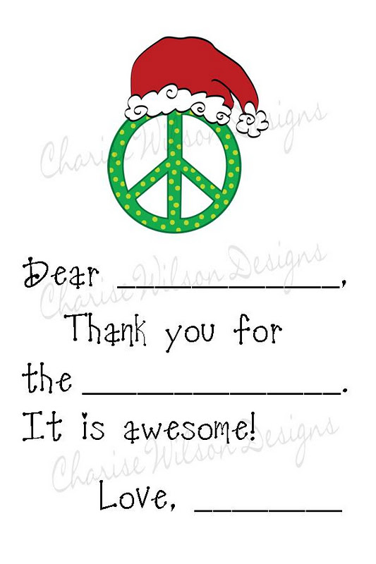 Charise Wilson Designs: Christmas Fill in the Blank Thank You Notes for ...