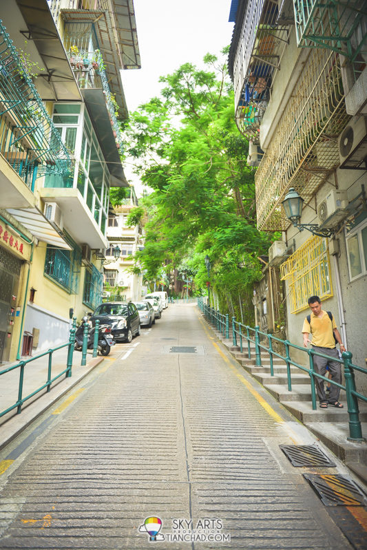The steepest road nearby Macau Mount Fortress