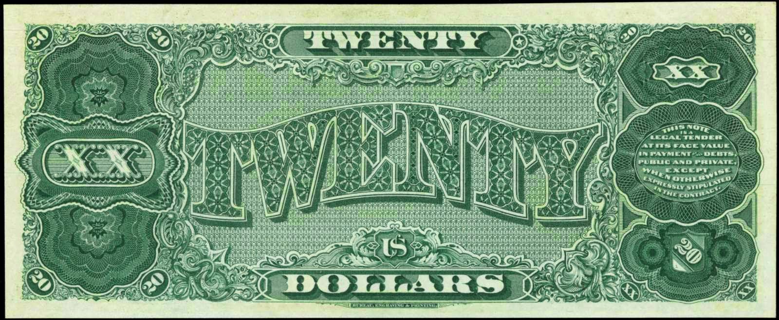 20 US Dollars Treasury or Coin Note, Series of 1890