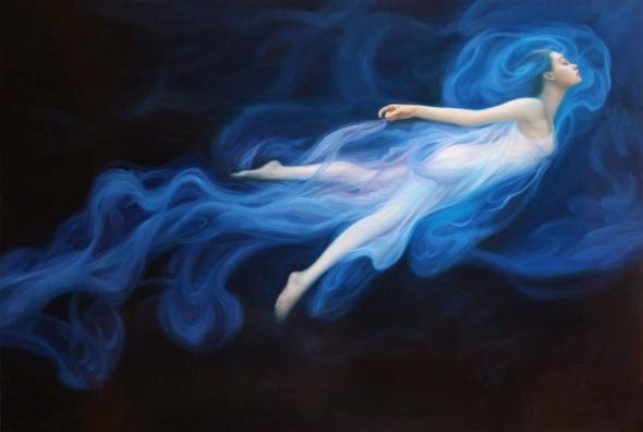 Dorian Vallejo pinturas belas mulheres flutuando sonho