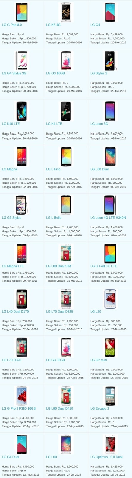 Daftar Harga Hp Terbaru LG Juni 2016 Daftar Harga Hp Terbaru LG Juni 2016