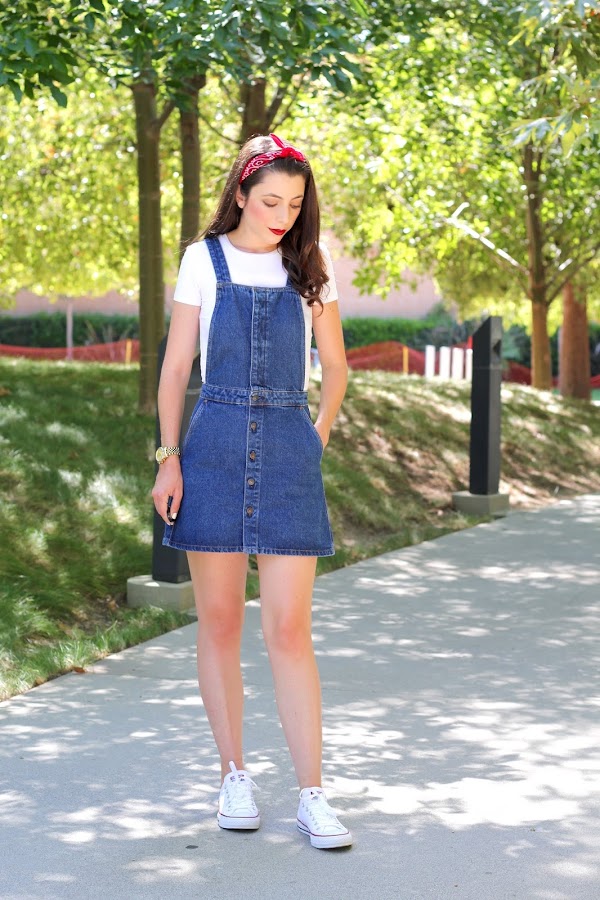 zara denim overall dress