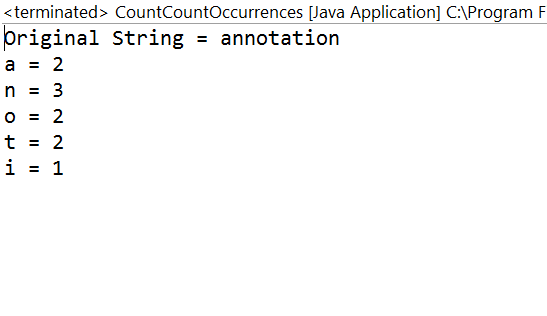 How To Count Occurrences Of Each Character Of A String In Java All Java Interview Programs
