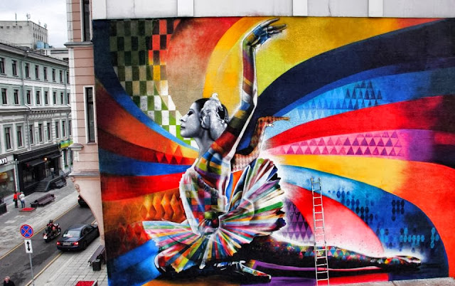 "The Dancer" By Eduardo Kobra, a Street Art tribute to Maya Plisetskaya, one of the leading names in Russian ballet. 1