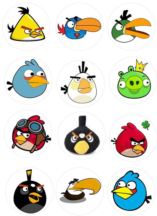 Free Angry Birds Papers ( stickers, cupcake toppers, scrap...) printable