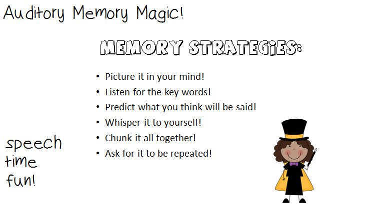 Auditory Memory Magic Speech Time Fun Speech And Language Activities Auditory Memory Magic Speech Time Fun Speech And Language Activities