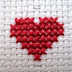Corazón para San Valentín en punto de cruz
