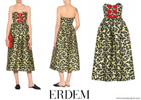 Princess Eugenie wore ERDEM Brocade dress