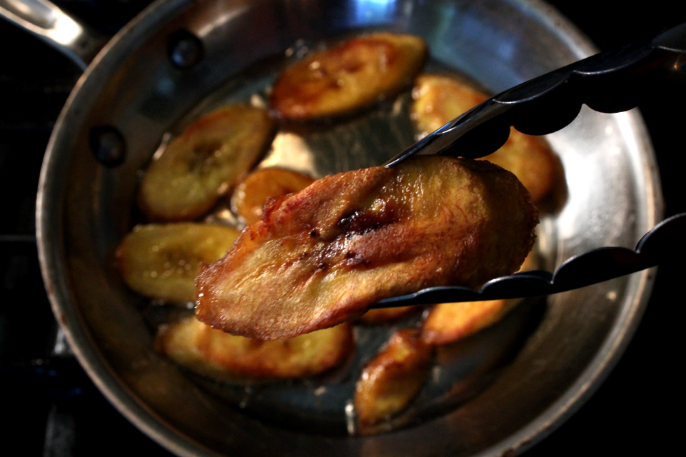 The 99 Cent Chef Sweet Fried Plantains (Latin bananas) Video Recipe