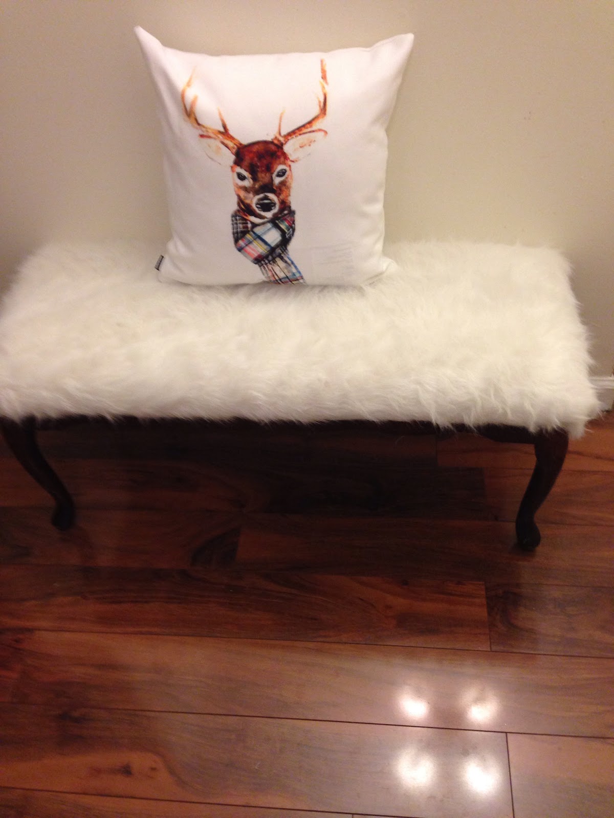 FAUX FUR COVERED BENCH