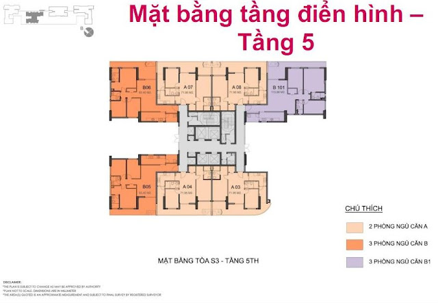 Mặt bằng tầng 5 tòa S3 Seasons Avenue Mặt bằng tầng 5 tòa S3 Seasons Avenue