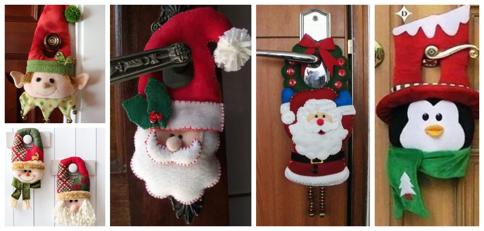 Ataque de nervios Típicamente combate Decora tu puerta con lindos picaportes navideños en fieltro ~ Solountip.com