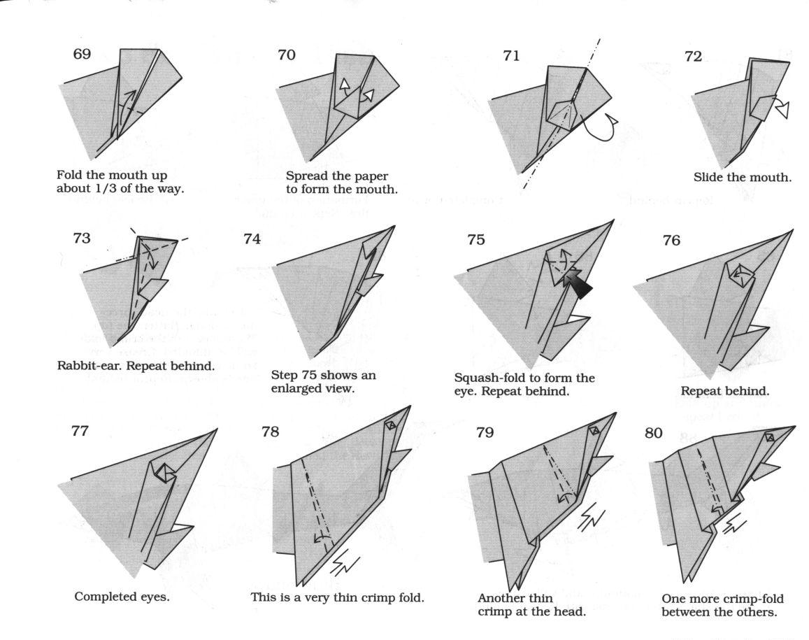Оригами акула из бумаги схема