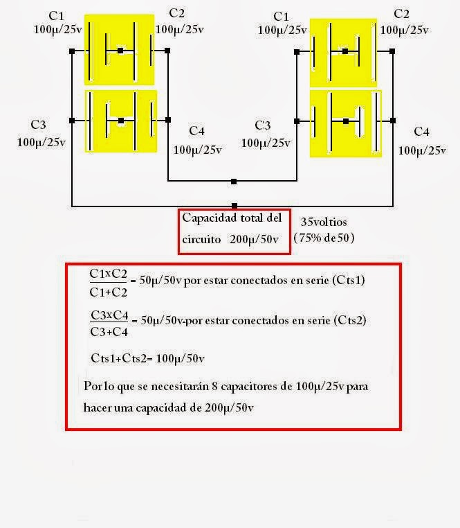 como conectar 2 condensadores en paralelo