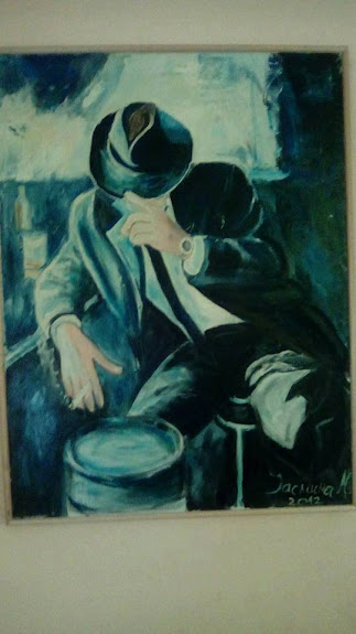 Boem-umetnička slika ulje na platnu 80x40cm Jasmina Miletić Đorđević slikar ikonopisac Niš