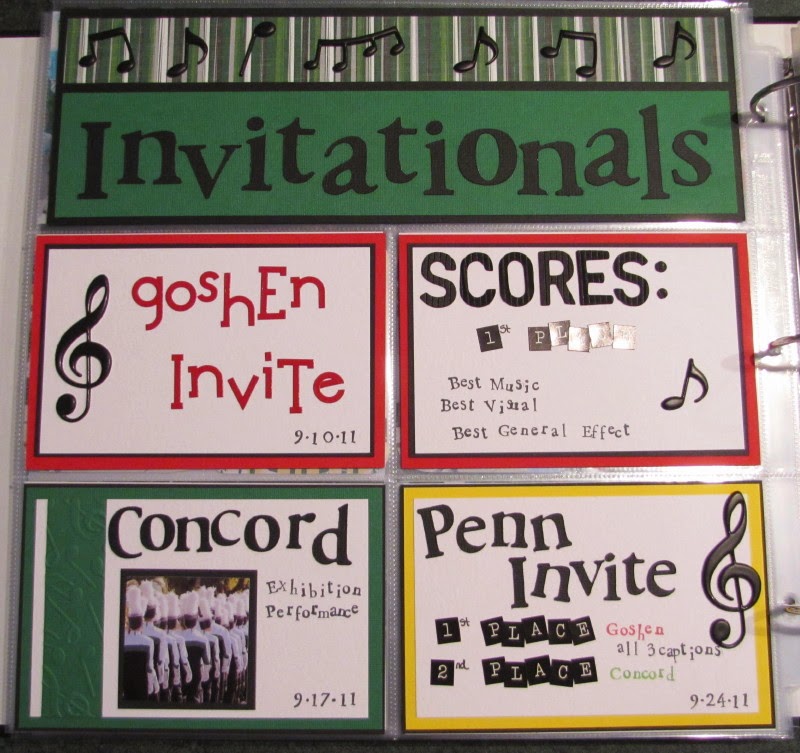Kendra's Paper Creations Marching Band Freshman Year Pages