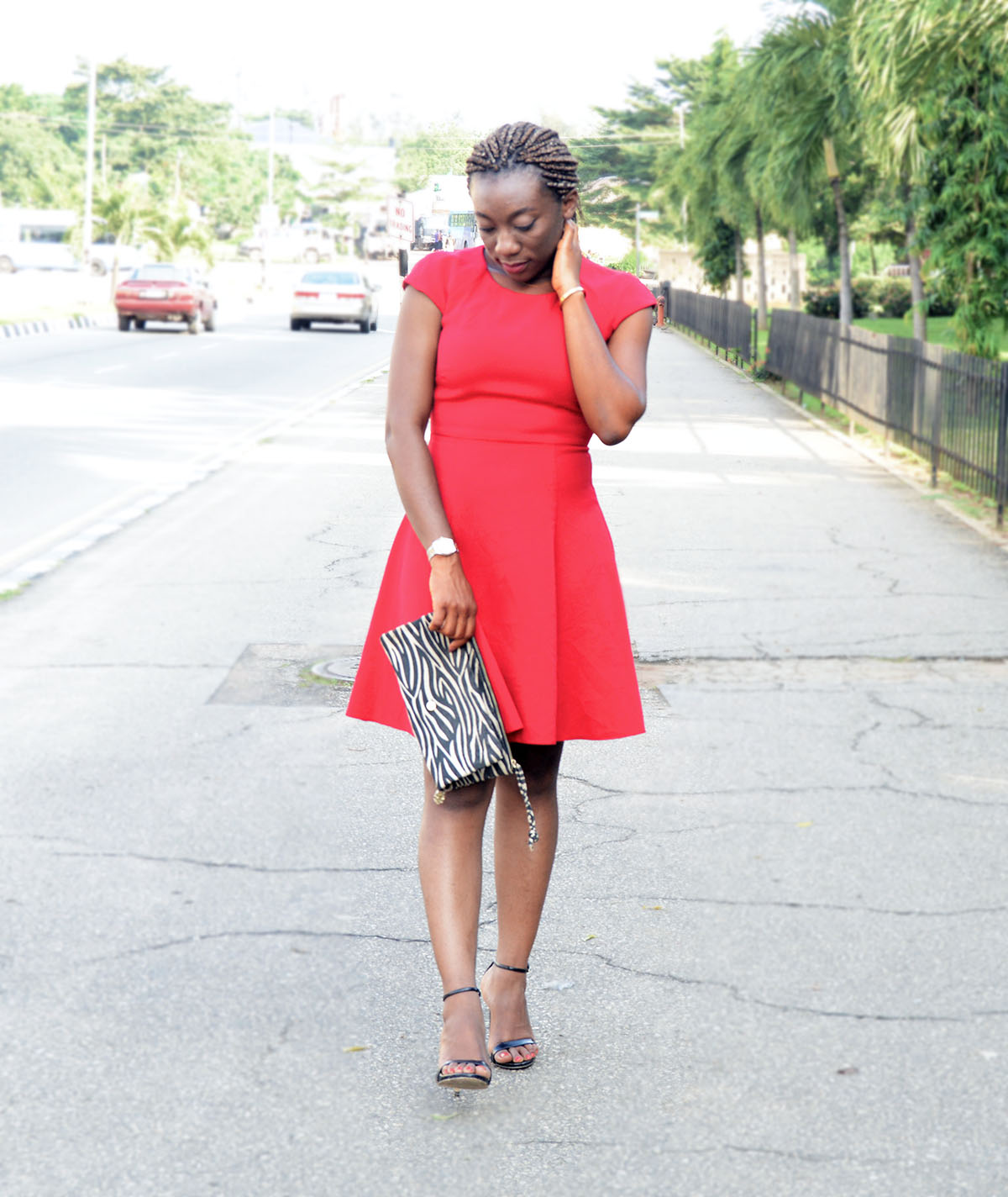 Little Red Dress And Zebra Print outfit style