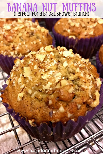 You can throw the perfect at home bridal shower brunch as long as these banana nut muffins are on the menu. Get the recipe at www.abrideonabudget.com.