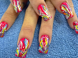 nail designs colorful nails unique ileostomy colors acrylic styles fingernail girly multi trendy spilled hands simple patterns painting shape modern