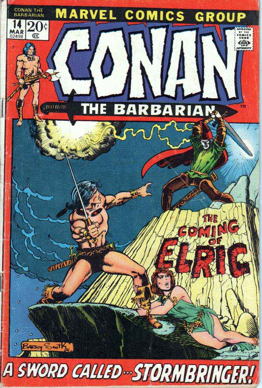 Conan the Barbarian v1 #14 marvel comic book cover art by Barry Windsor Smith