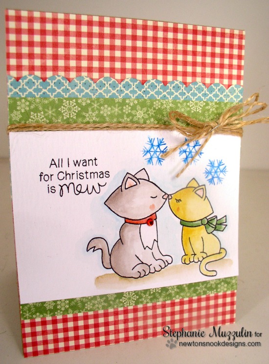 All I Want for Christmas Card by Stephanie Muzzulin | Newton's Christmas Cuddles Stamp set by Newton's Nook Designs #newtonsnook