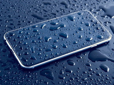 Wet smartphone.