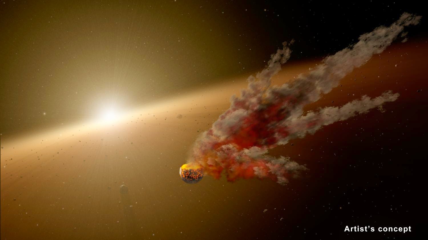 NASA's Spitzer Space Telescope witnesses asteroid smashup