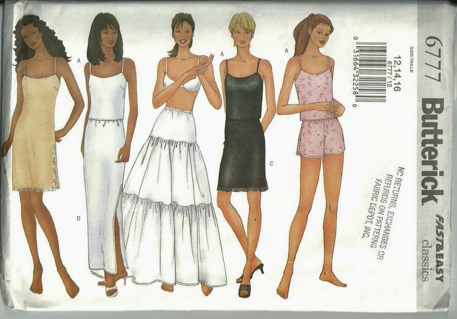 Eyelets in the Seams Butterick 6777...Cotton Half Slip and More...