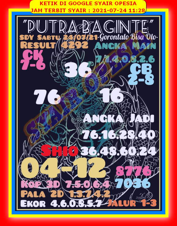 Syair Sdy Hari Ini Sabtu 24 Juli 2021 Opesia Official Syair Sdy Hari Ini Sabtu 24 Juli 2021 Opesia Official