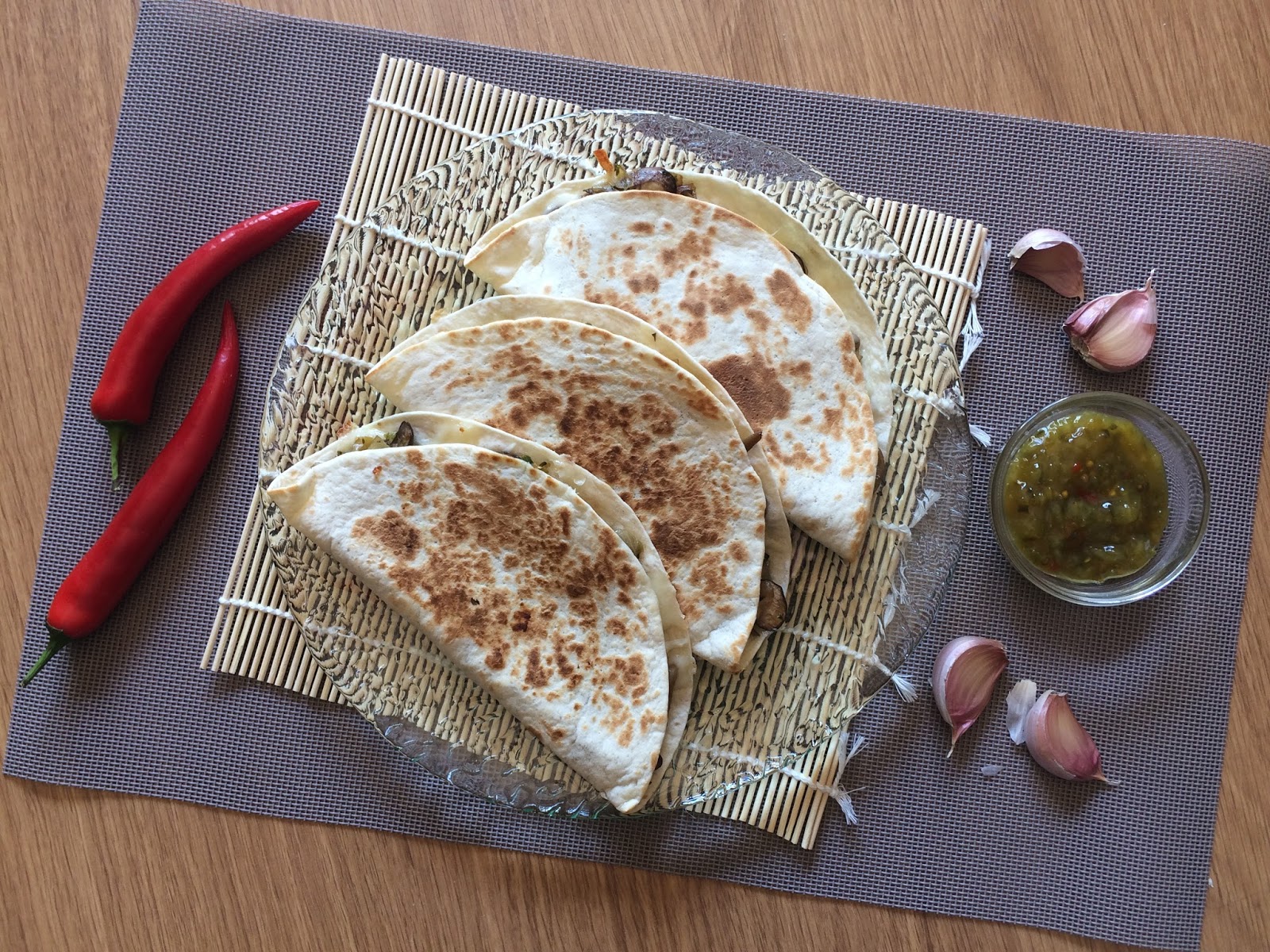 Quesadillas con setas y queso. Cooking the Chef