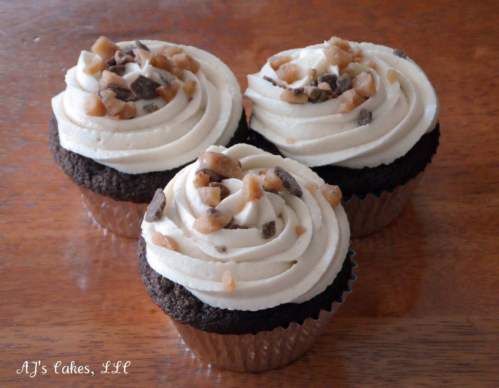 AJ's Cakes Chocolate Espresso Toffee Cupcakes