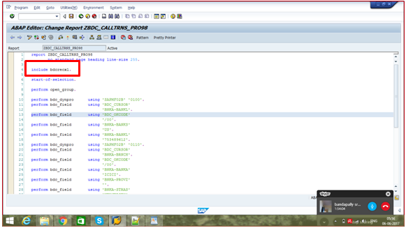 BDC Call Transaction Method Program in SAP ABAP