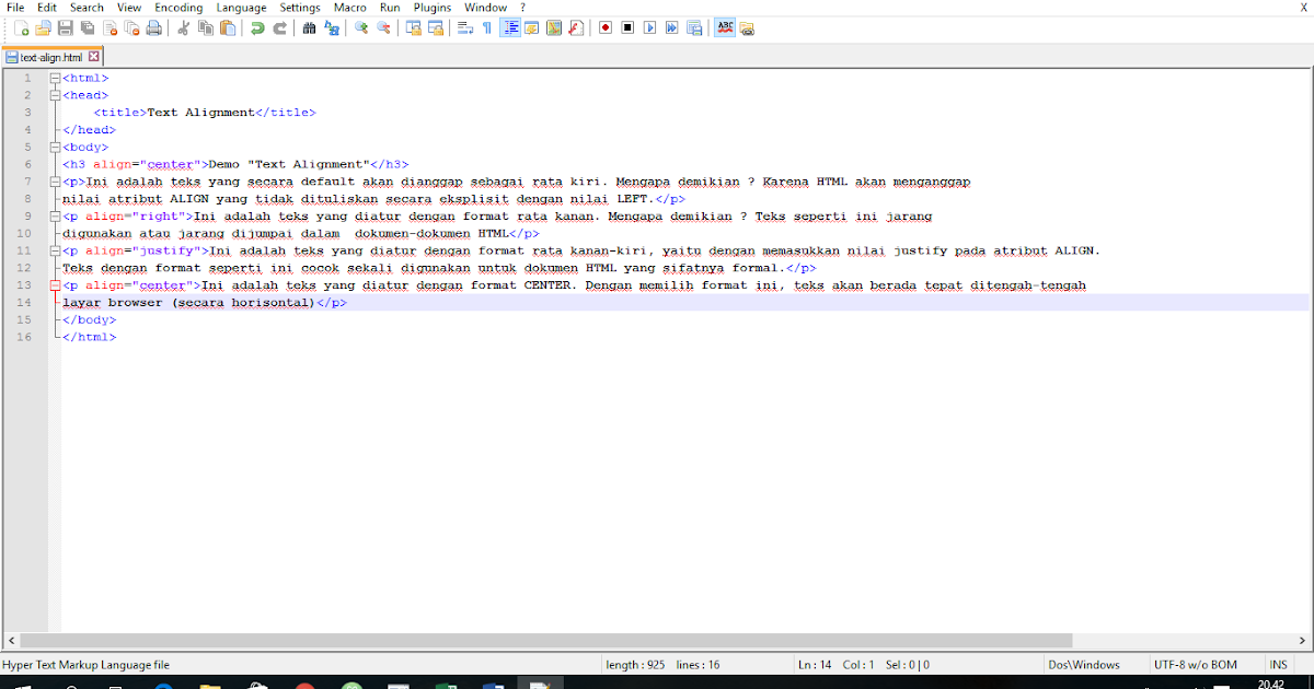 Membuat Text Alignment pada HTML - CodingFrenzy
